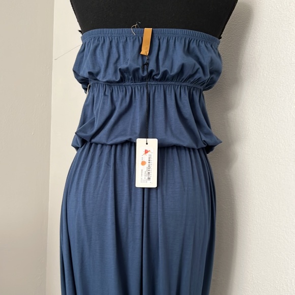 NWT Rachel Pally Tery Strapless Maxi Dress Astral Blue Size S - Picture 8 of 14